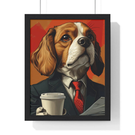 Boss Beagle Vertical Framed Poster - Wall Art for Dog Lovers - Petsonality Store