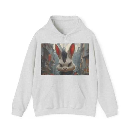 Rebel Rabbit Hoodie - Fluff Your Rules Heavy Blend Sweatshirt